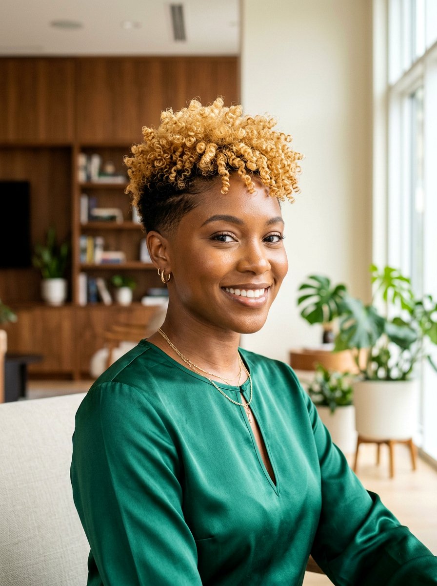 Blonde Tapered Natural Haircut - 20 tapered natural haircut with color - 20 tapered natural haircut with color