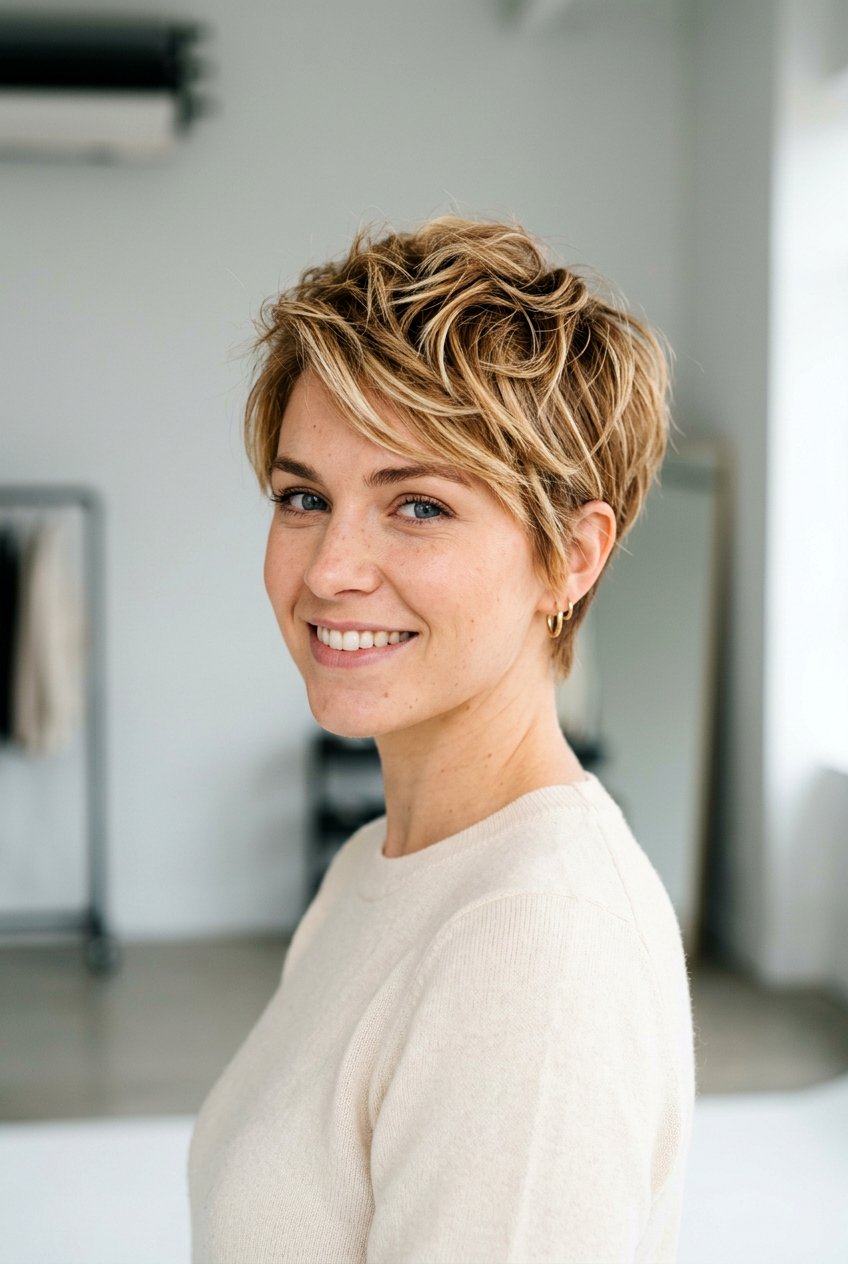 Blonde Textured Pixie - 20 textured pixie haircut - 20 textured pixie haircut