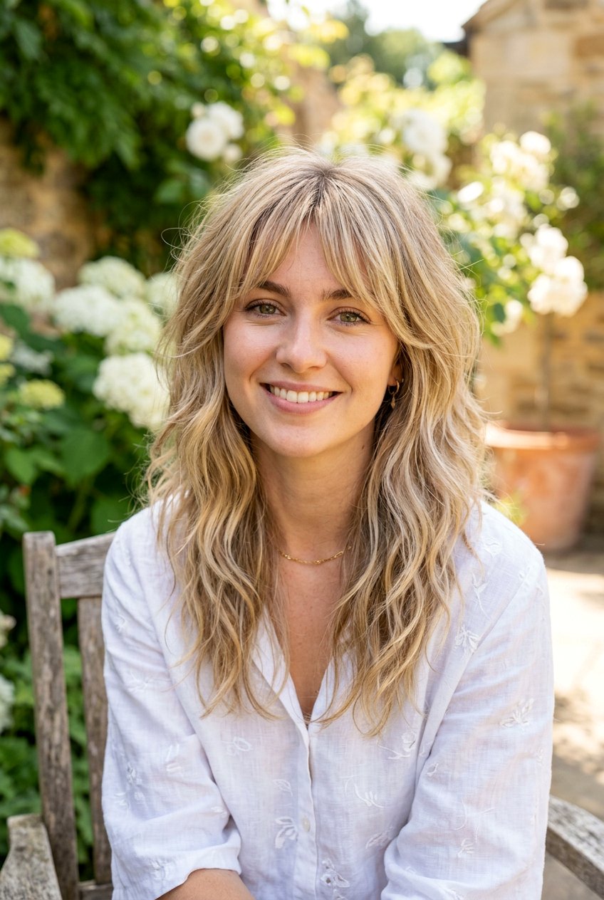 Blonde Wolf Cut With Wispy Bangs - 20 wolf cut with wispy bangs - 20 wolf cut with wispy bangs