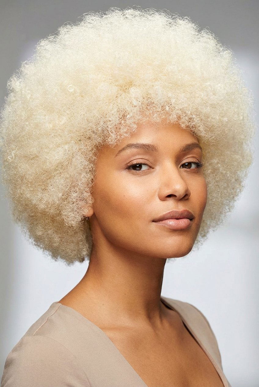 Blonde afro - 20 afro hairstyles for women - 20 afro hairstyles for women