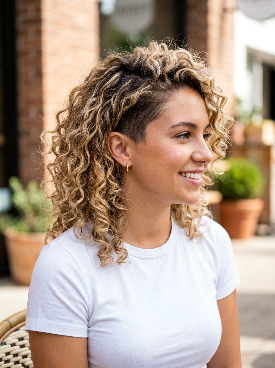 Blonde highlights natural hair undercut - 20 undercut natural hairstyle women - 20 undercut natural hairstyle women