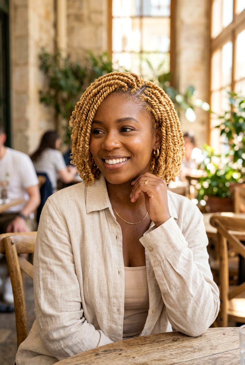 Blonde mini twist bob - 20 mini twist bob hairstyle - 20 mini twist bob hairstyle