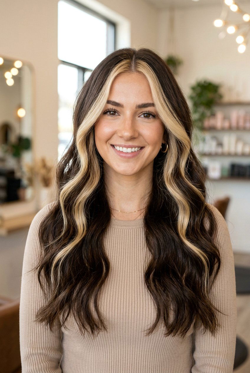 Blonde money piece - 20 face framing highlights - 20 face framing highlights