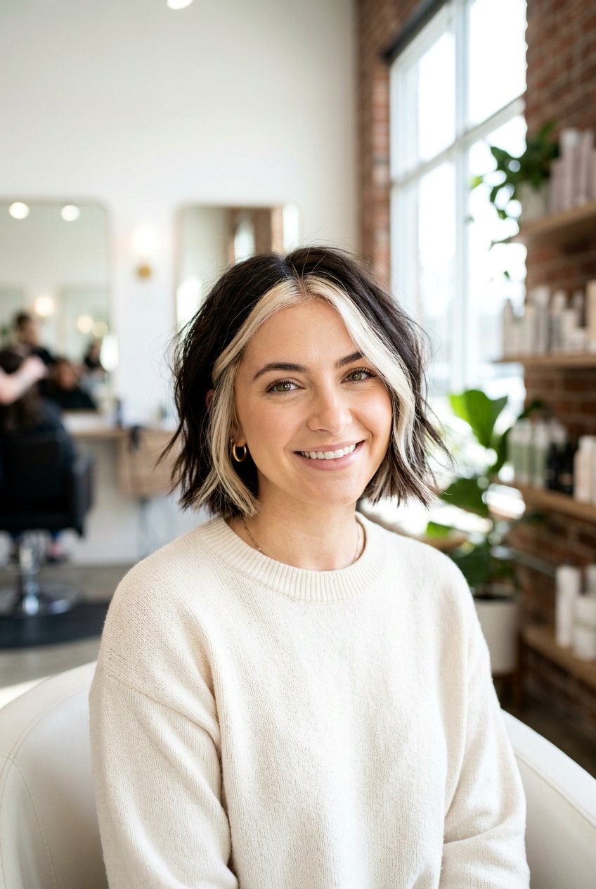 Blonde money piece short hair - 20 hair color ideas for short hair - 20 hair color ideas for short hair