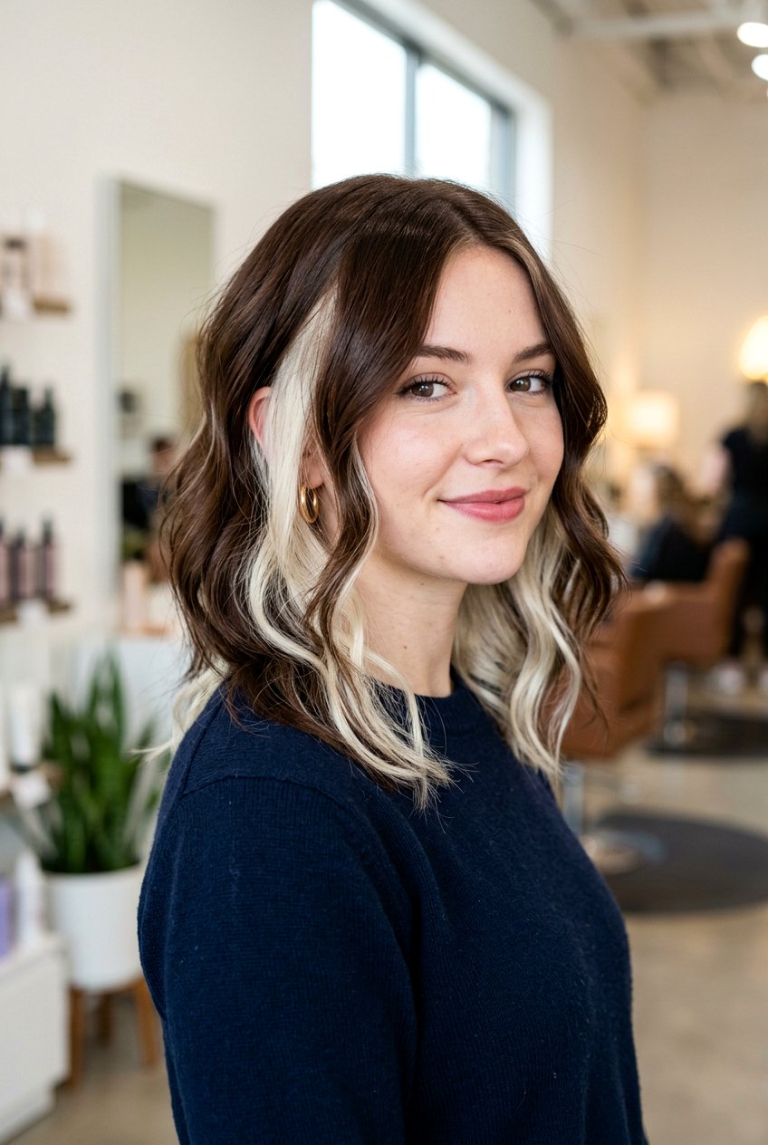 Blonde peekaboo on brown hair - 20 peekaboo hair color - 20 peekaboo hair color