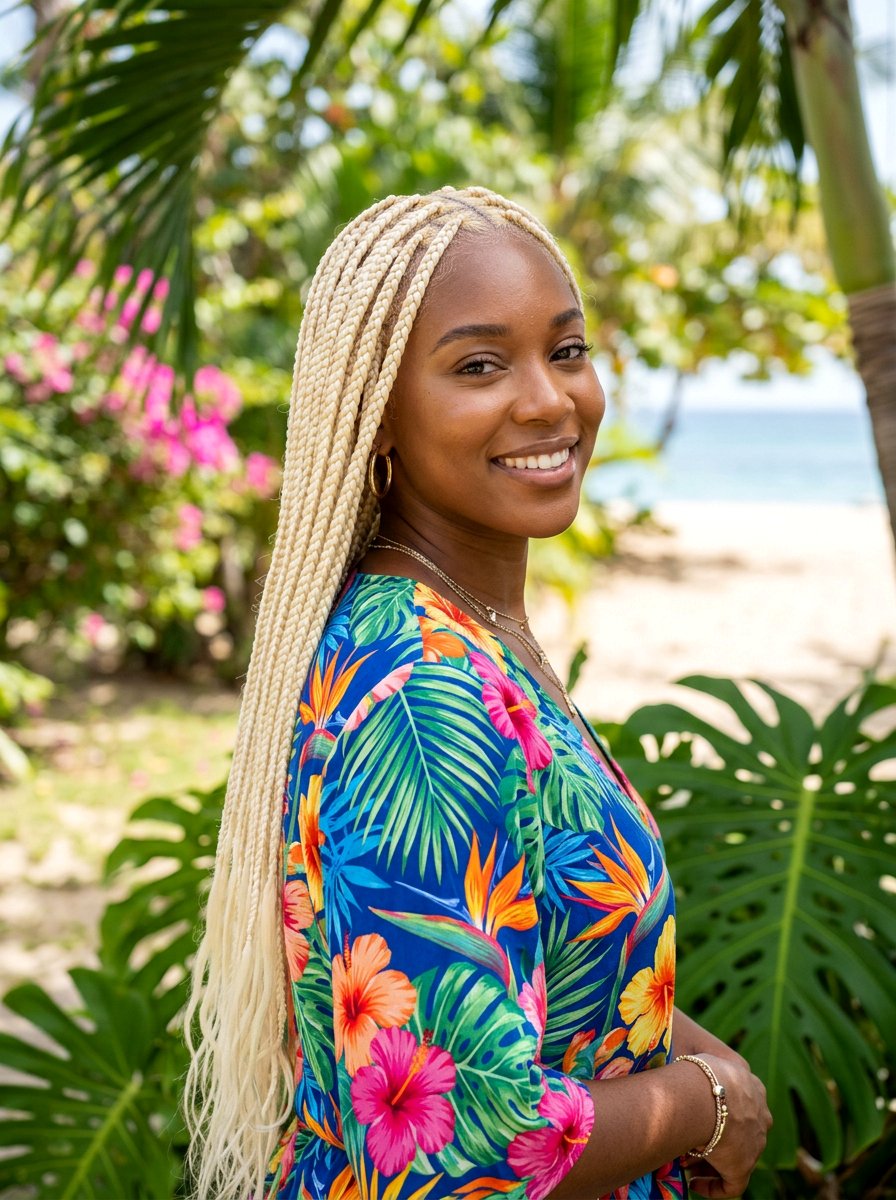 Blonde waist length knotless braids - 20 waist length knotless braids - 20 waist length knotless braids