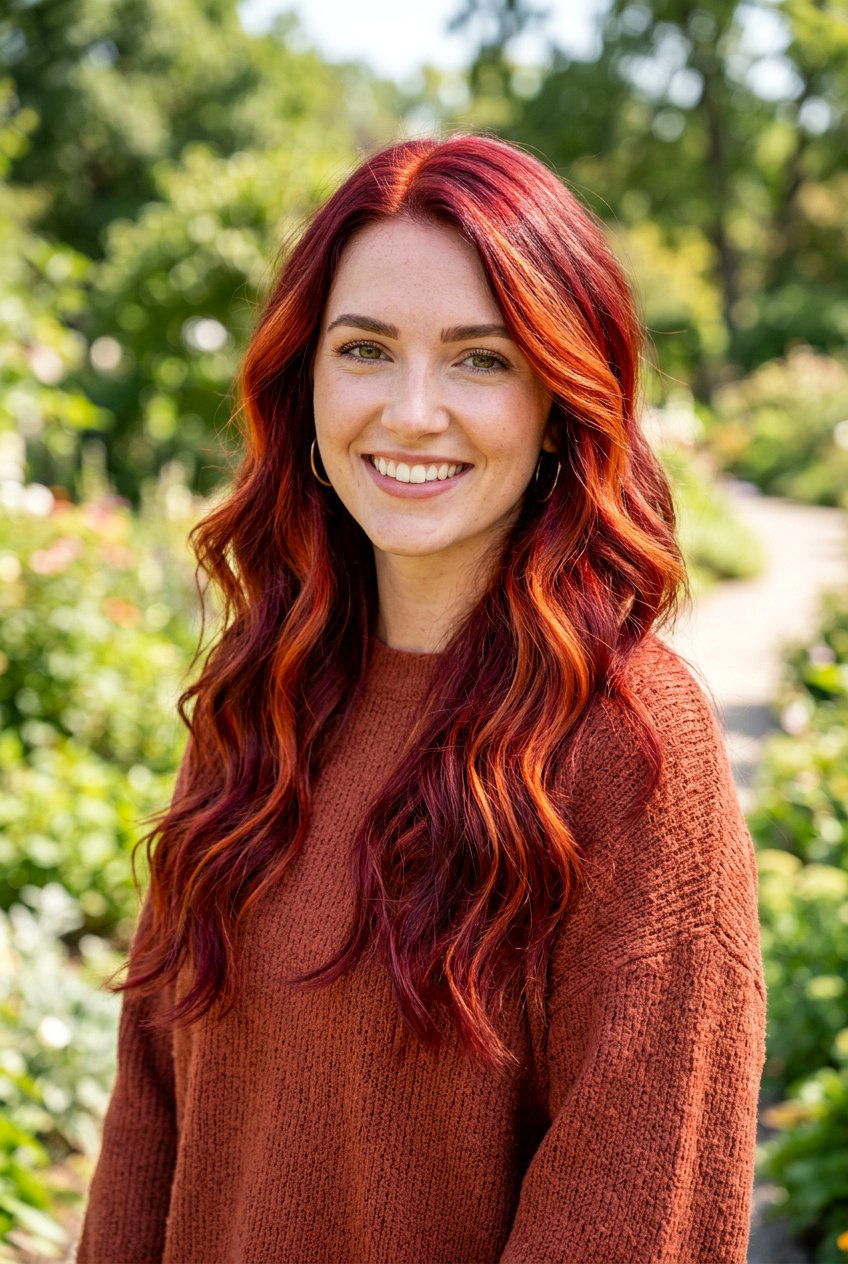 Blood Orange Red - 20 red hair color ideas for winter - 20 red hair color ideas for winter