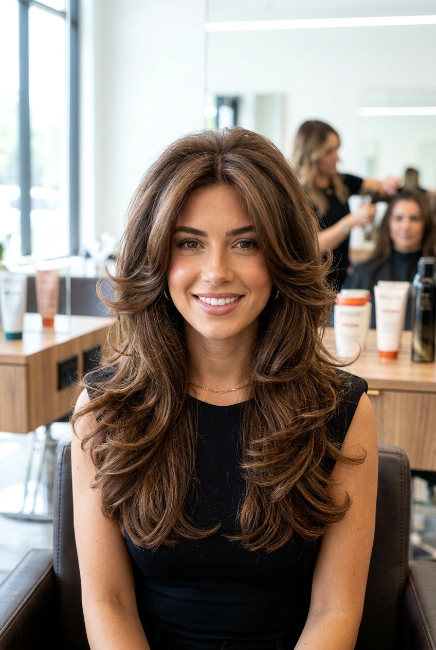 Blown Out Butterfly Haircut - 20 butterfly layers for long hair - 20 butterfly layers for long hair