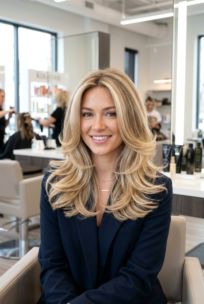 Blown Out Layered Shoulder Length Hair - 20 shoulder length layered haircuts - 20 shoulder length layered haircuts