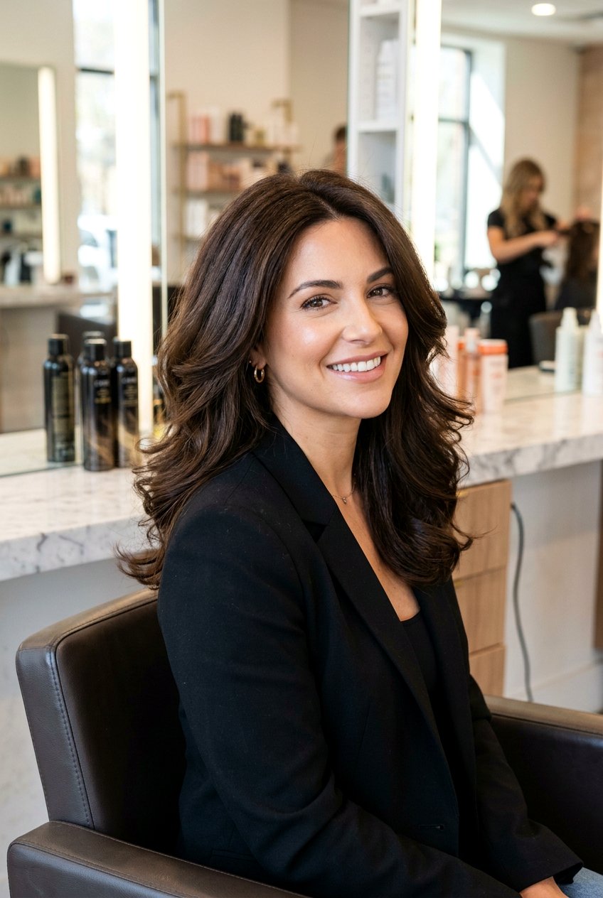 Blown Out Medium Length Hair - 20 medium haircuts for women over 50 - 20 medium haircuts for women over 50