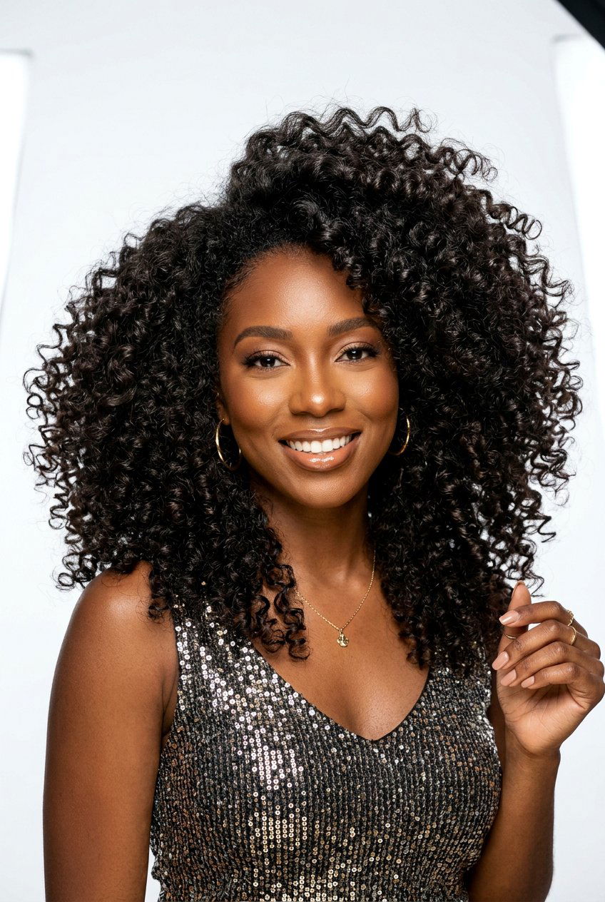 Blowout Afro with Defined Curls - 20 blowout afro hairstyle for natural hair - 20 blowout afro hairstyle for natural hair