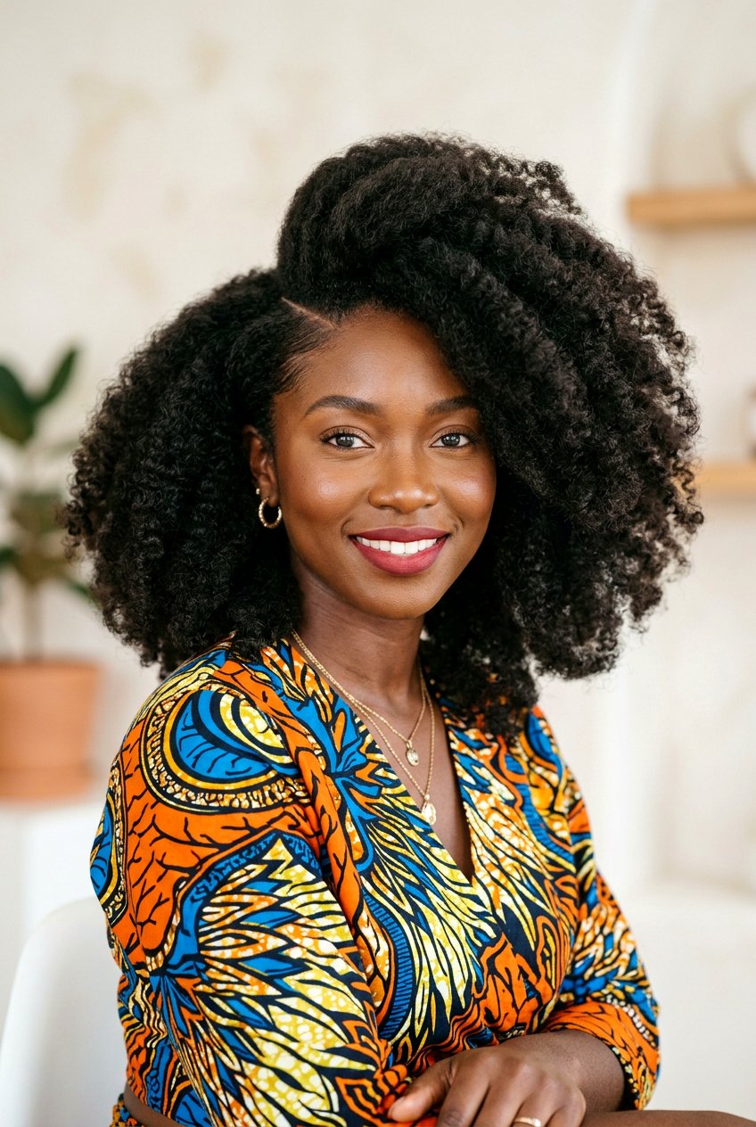 Blowout Afro with Side Part - 20 blowout afro hairstyle for natural hair - 20 blowout afro hairstyle for natural hair