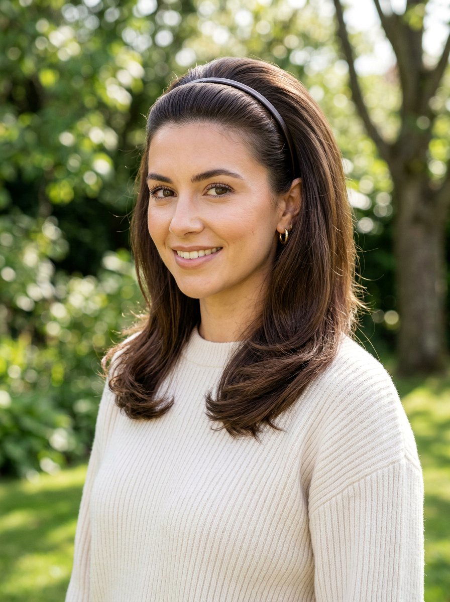 Blowout With Thin Headband - 20 interview hairstyle with simple blowout - 20 interview hairstyle with simple blowout