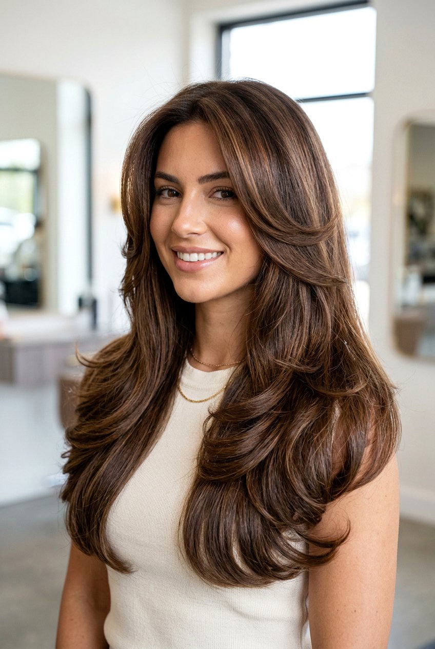 Blowout step cut long hair - 20 step cut for long hair - 20 step cut for long hair