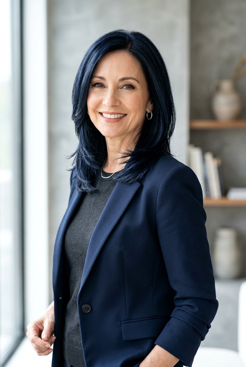 Blue Black Hair Color - 20 glossy black hair color for women over 50 - 20 glossy black hair color for women over 50