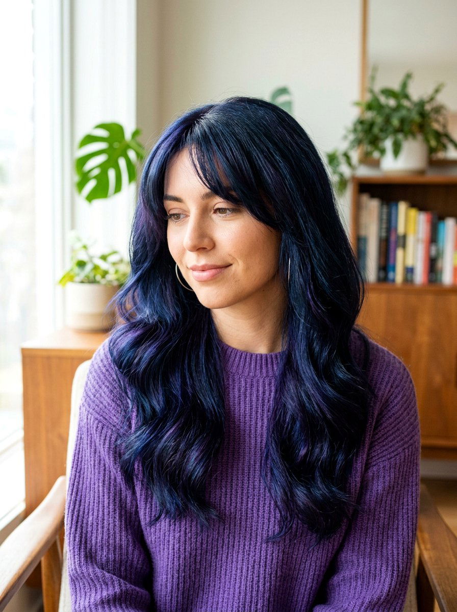Blue Black Hair With Purple Undertones - 20 winter blue black hair color - 20 winter blue black hair color