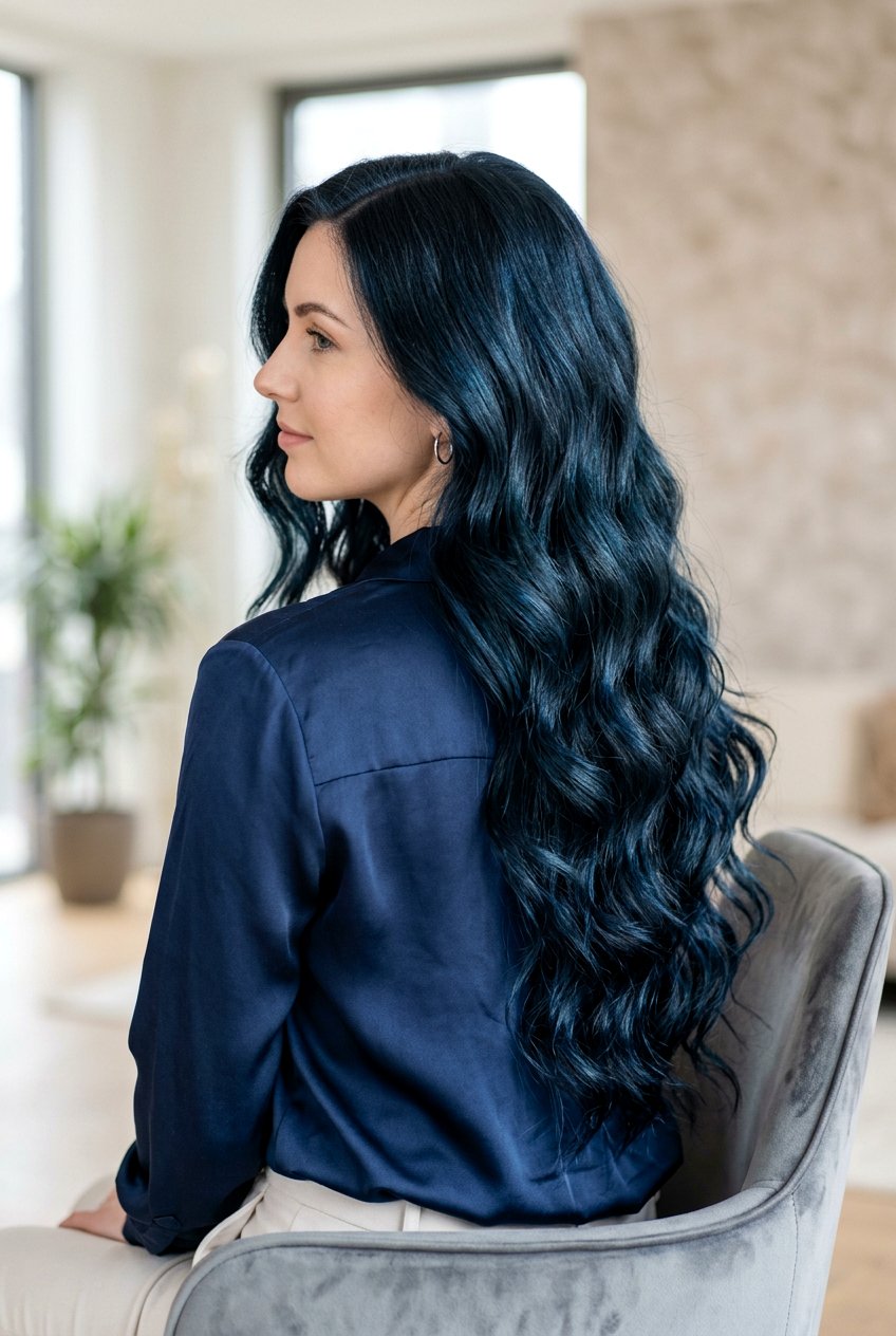 Blue Black Long Wavy Hair - 20 black hair makeover ideas - 20 black hair makeover ideas