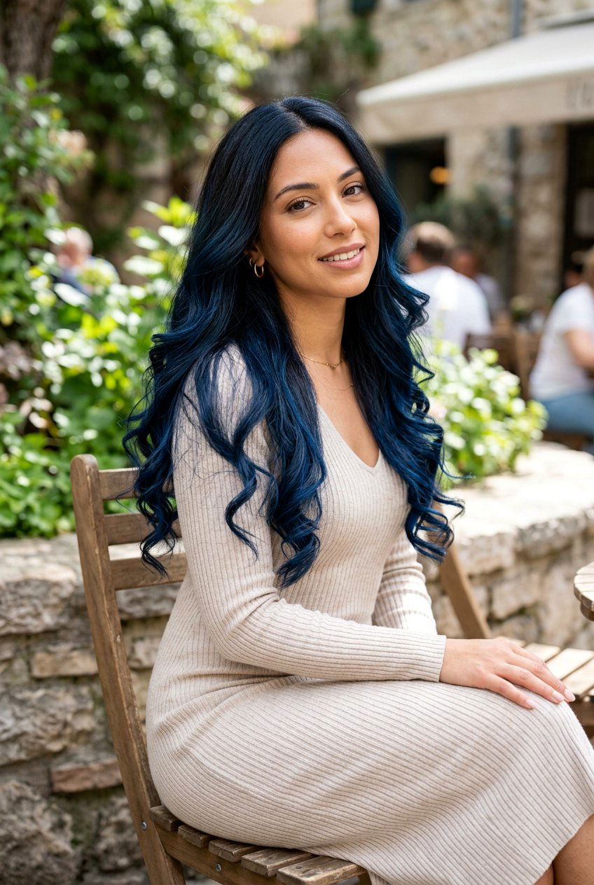 Blue Black Ombre Balayage - 20 blue black balayage - 20 blue black balayage
