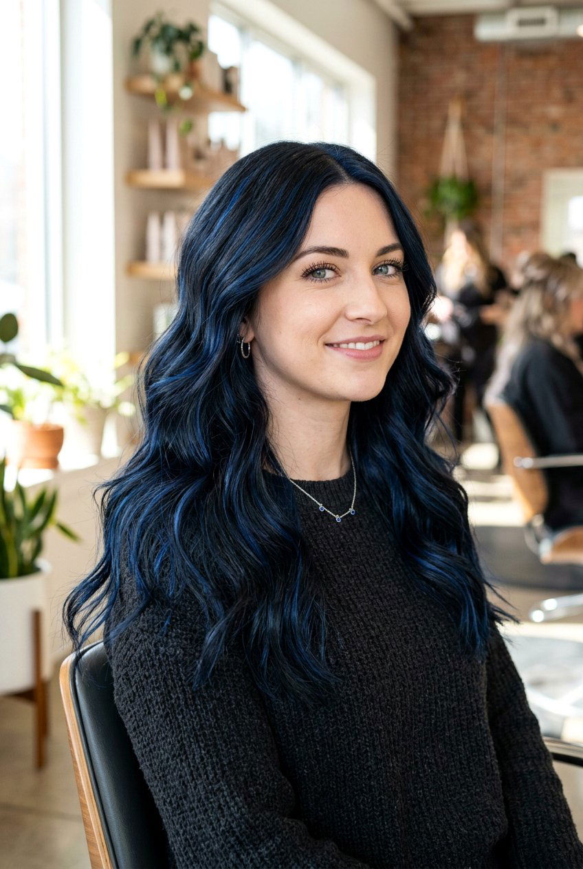 Blue Black With Highlights - 20 blue black hair color - 20 blue black hair color