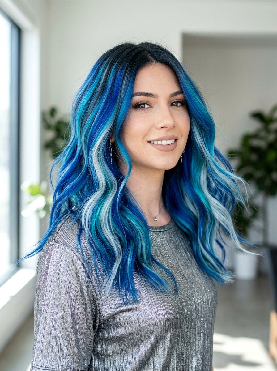 Blue Flame Prism Hair Color - 20 prism hair color ideas - 20 prism hair color ideas