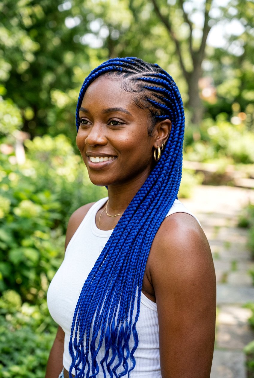 Blue Lemonade Braids - 20 lemonade braids hairstyles - 20 lemonade braids hairstyles