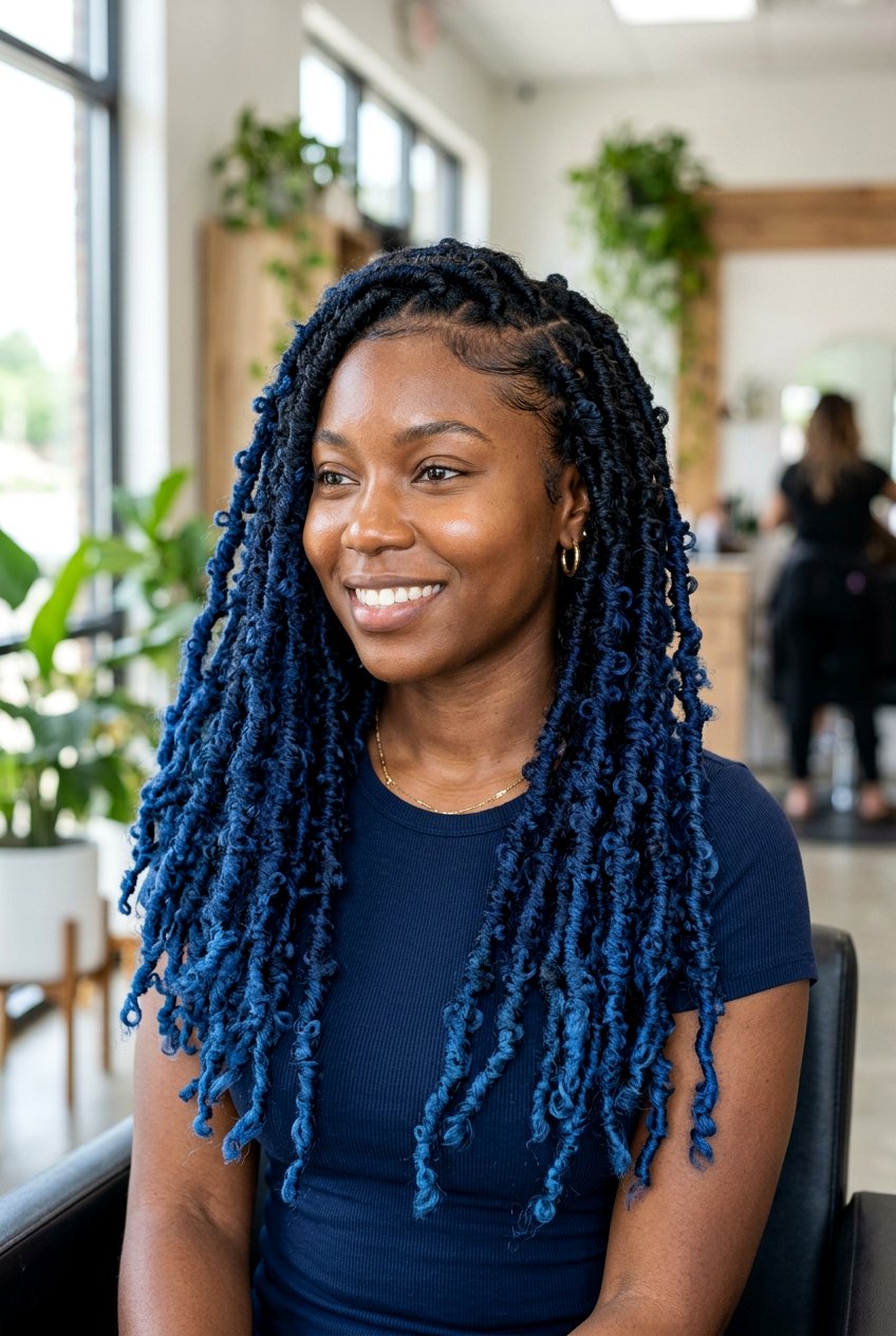 Blue Ombre Butterfly Locs - 20 black hairstyles with color - 20 black hairstyles with color