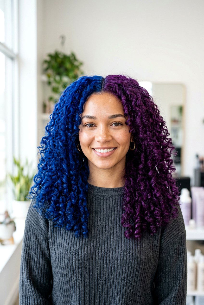 Blue and purple split dye - 20 split dye hair color - 20 split dye hair color