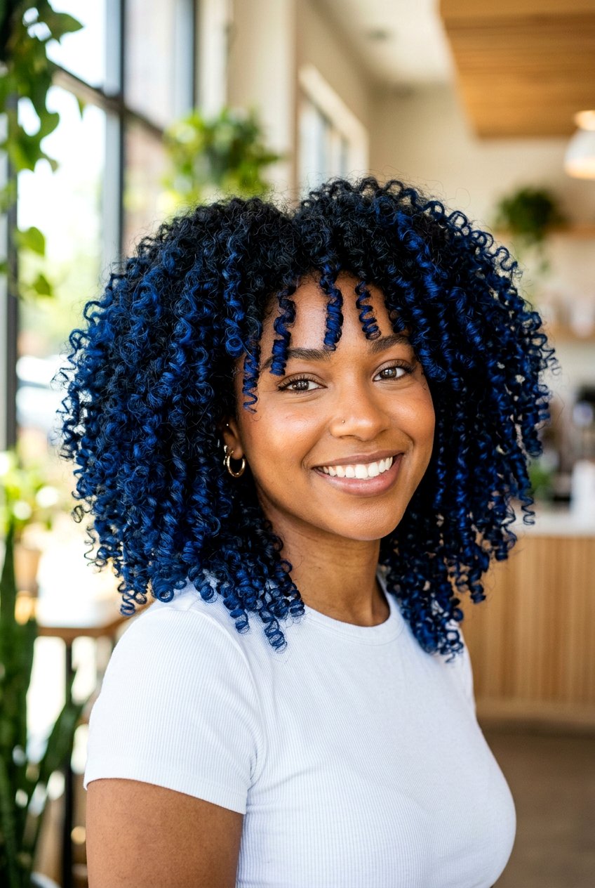 Blue highlights curly black hair - 20 black hair with blue highlights - 20 black hair with blue highlights