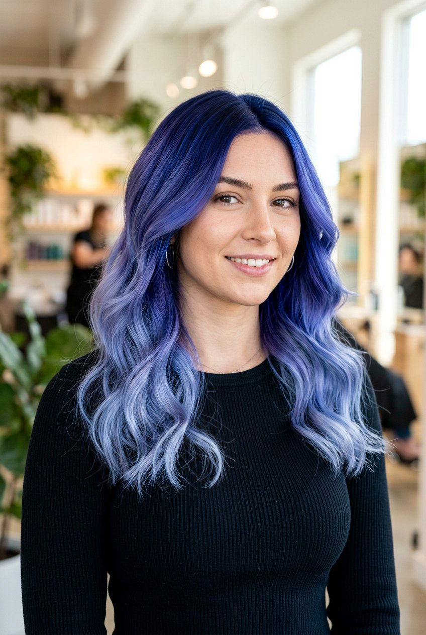 Blueberry Color Melt - 20 color melt hair ideas - 20 color melt hair ideas