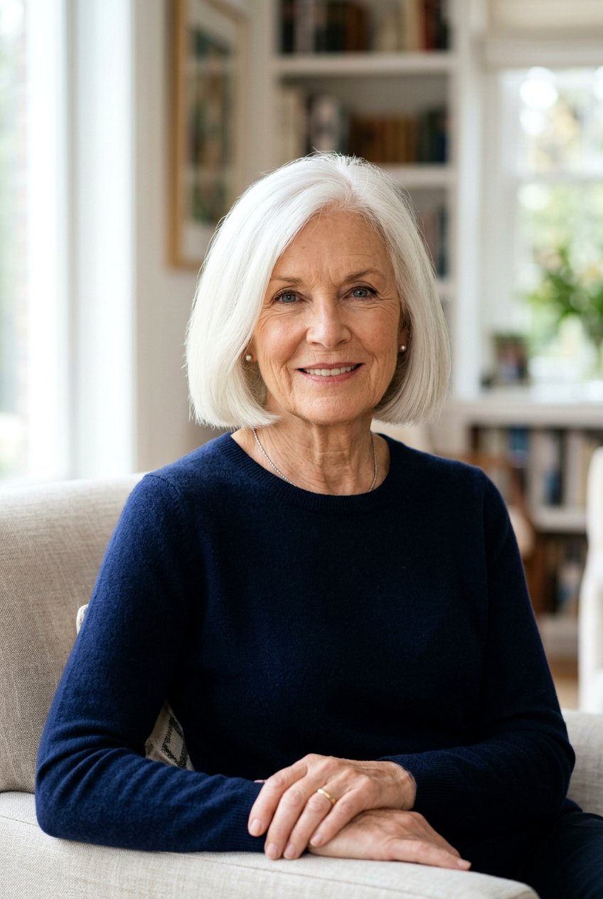 Blunt Bob Haircut - 20 short hairstyles for women over 70 - 20 short hairstyles for women over 70