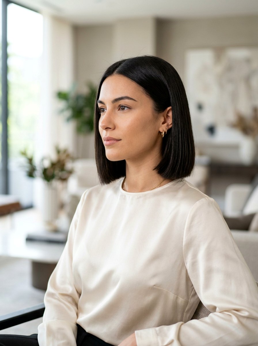 Blunt Bob Haircut - 20 flattering haircut for diamond face women - 20 flattering haircut for diamond face women