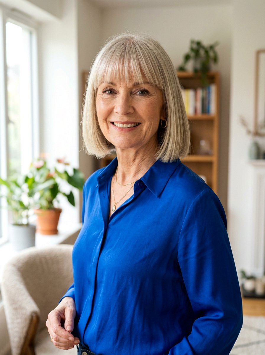 Blunt Bob With Bangs - 20 older women office hair ideas - 20 older women office hair ideas