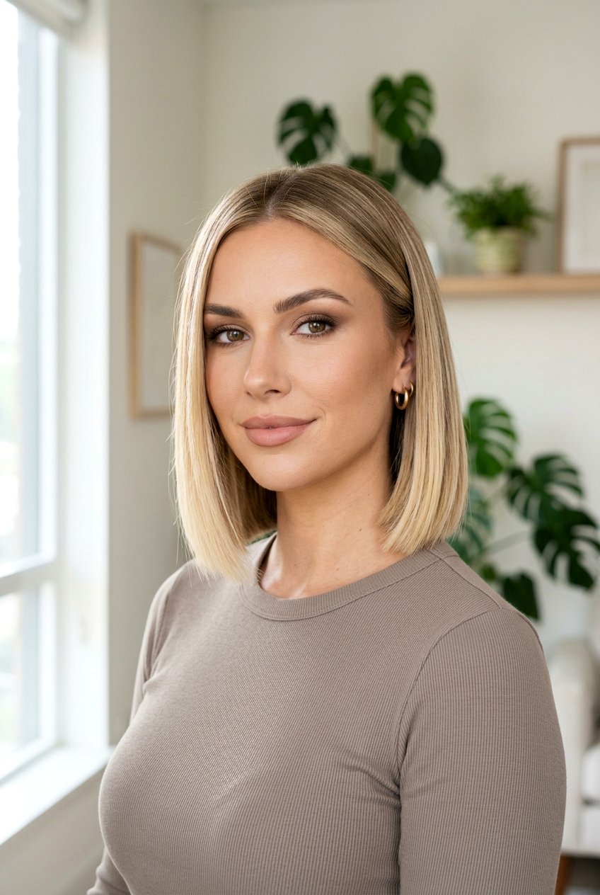 Blunt Bob With Blonde Balayage - 20 balayage on bob haircut - 20 balayage on bob haircut