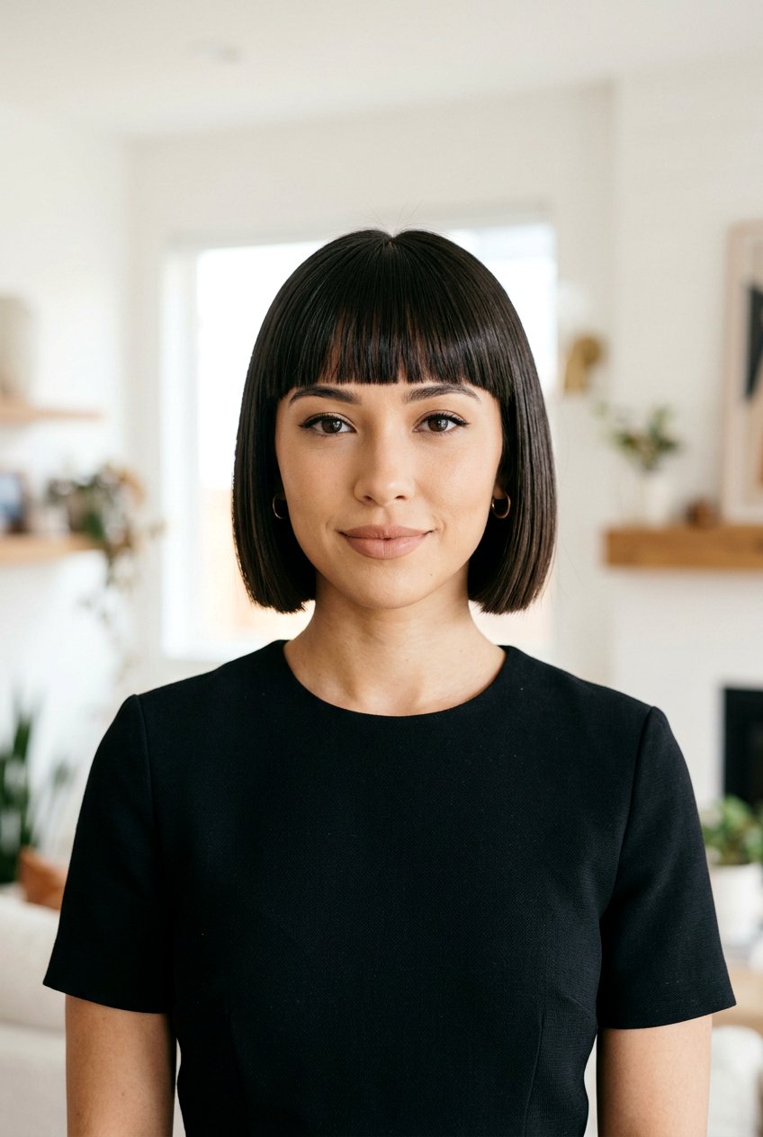 Blunt Bob With Blunt Bangs - 20 blunt bangs for straight hair - 20 blunt bangs for straight hair