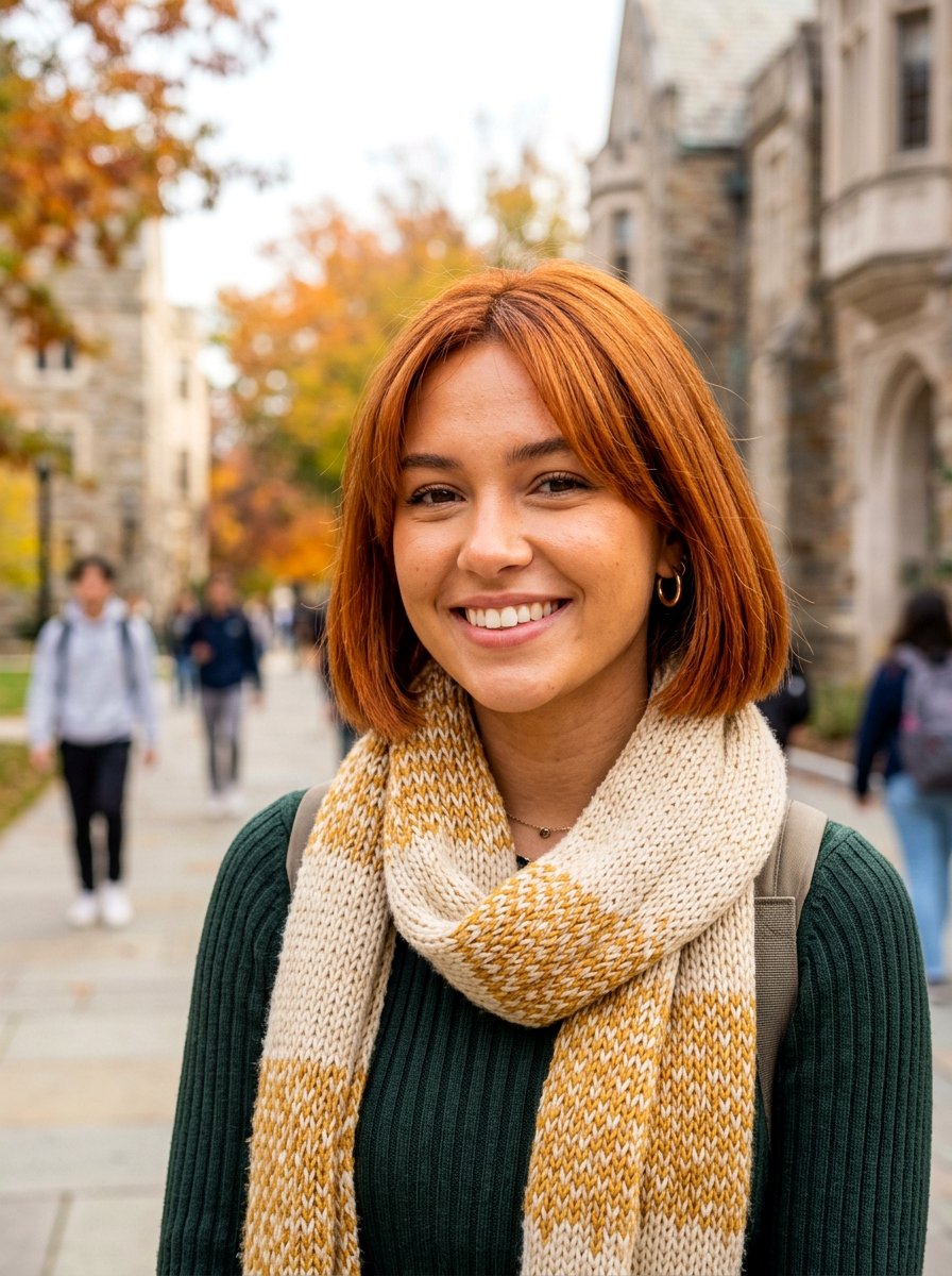 Blunt Bob With Copper Tones - 20 college girls blunt bob haircut - 20 college girls blunt bob haircut