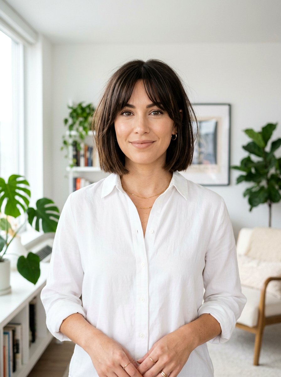 Blunt Bob With Curtain Bangs - 20 spring curtain bangs ideas - 20 spring curtain bangs ideas