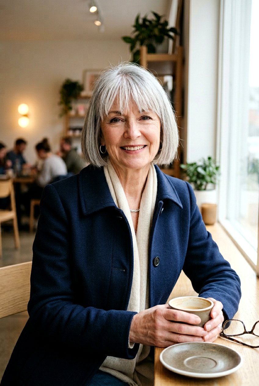 Blunt Bob With Feathered Fringe - 20 bob haircut with soft fringe for older women - 20 bob haircut with soft fringe for older women