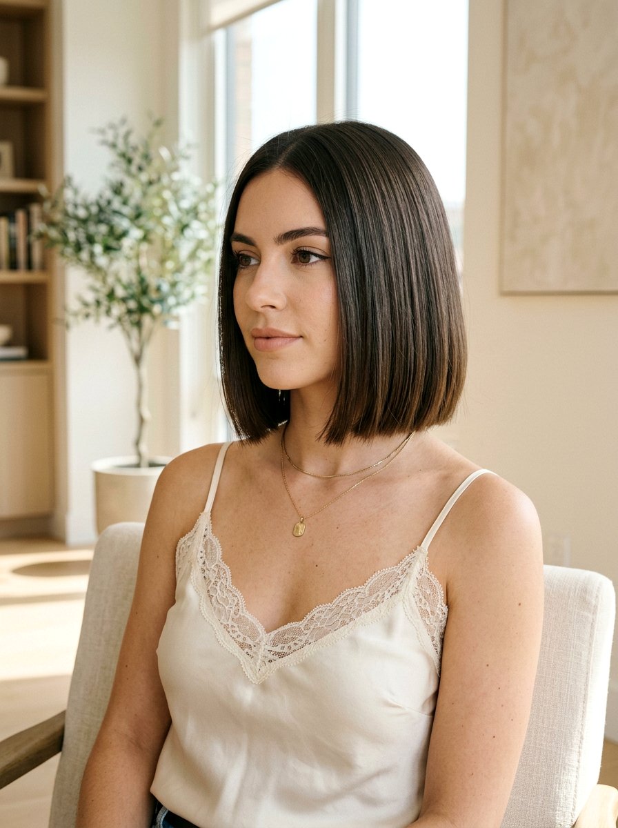 Blunt Bob With Internal Layers - 20 haircut to fix bulky triangle bob - 20 haircut to fix bulky triangle bob