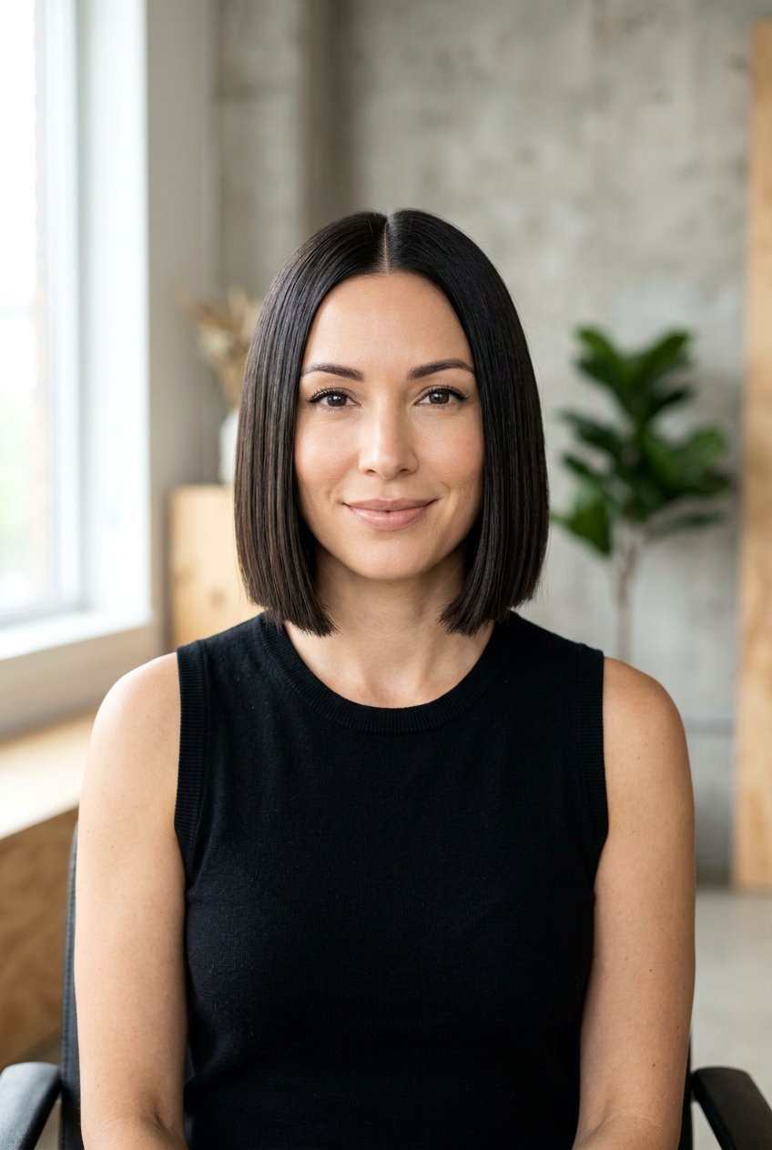 Blunt Bob With Middle Part - 20 salon makeover hairstyles - 20 salon makeover hairstyles