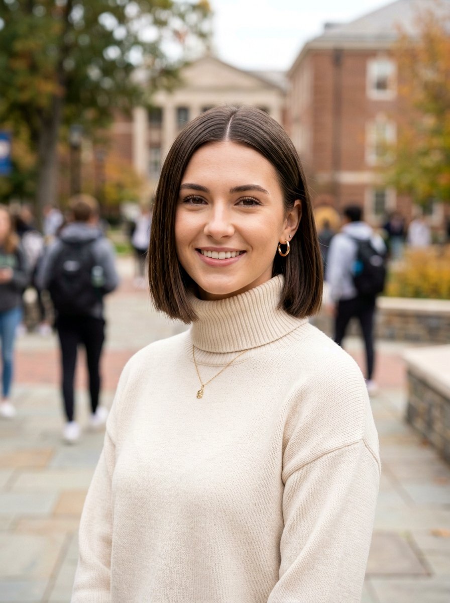 Blunt Bob With Middle Part - 20 college girls blunt bob haircut - 20 college girls blunt bob haircut