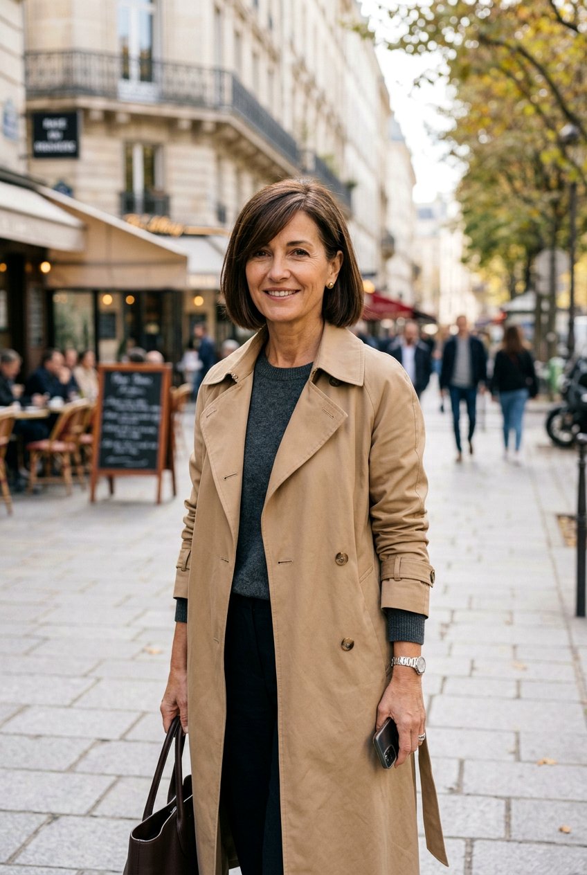 Blunt Bob With Soft Side Sweep - 20 side swept fringe for women over 50 - 20 side swept fringe for women over 50