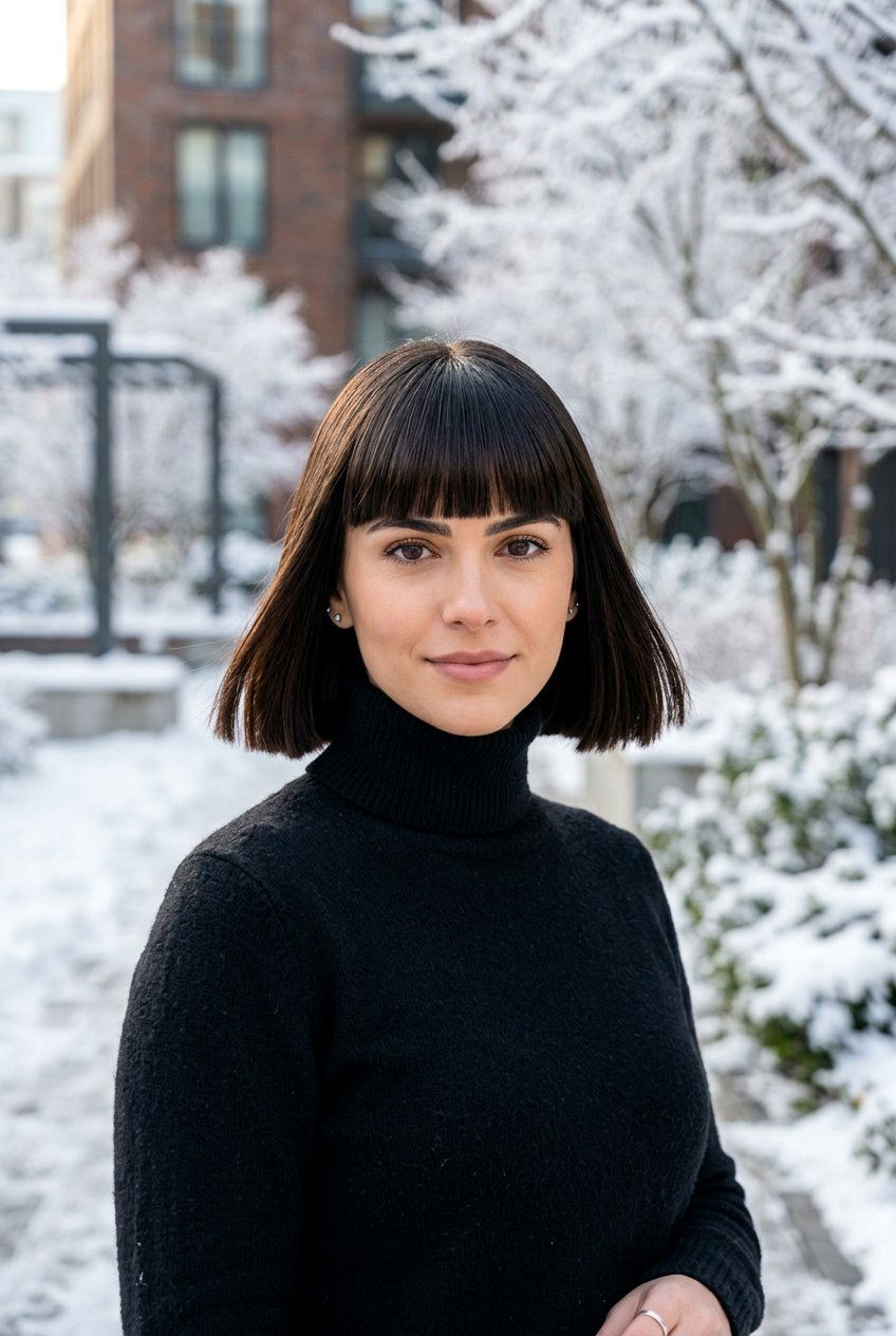 Blunt Bob With Straight Across Bangs - 20 low maintenance haircut for women with bangs - 20 low maintenance haircut for women with bangs