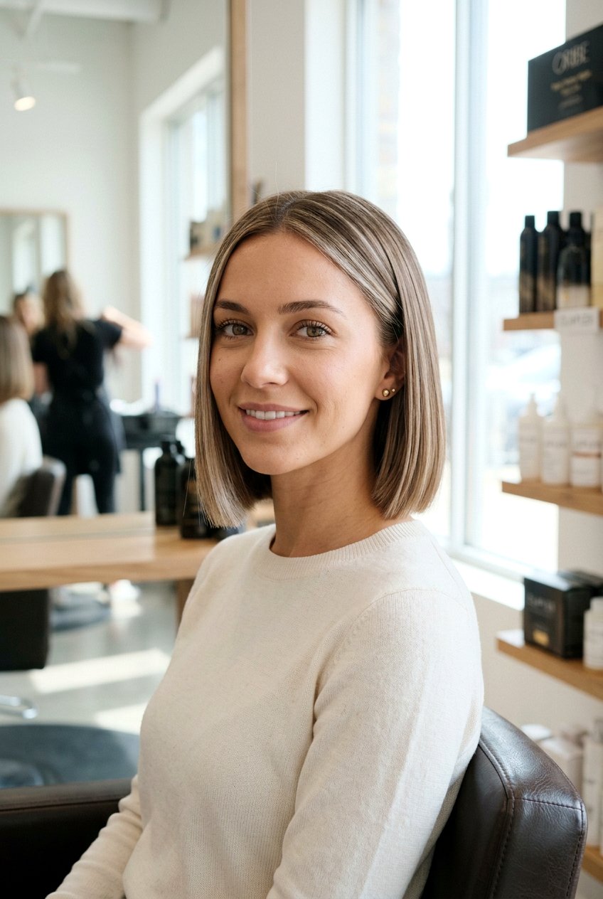 Blunt Bob With Subtle Highlights For Fine Hair - 20 blunt straight bob for fine hair - 20 blunt straight bob for fine hair