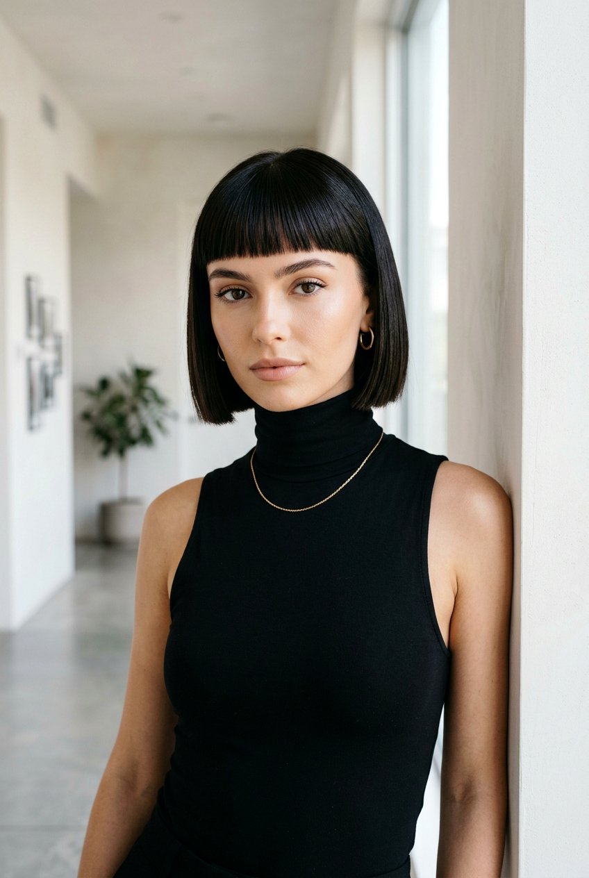 Blunt Bob with French Bangs - 20 picture perfect hairstyles - 20 picture perfect hairstyles