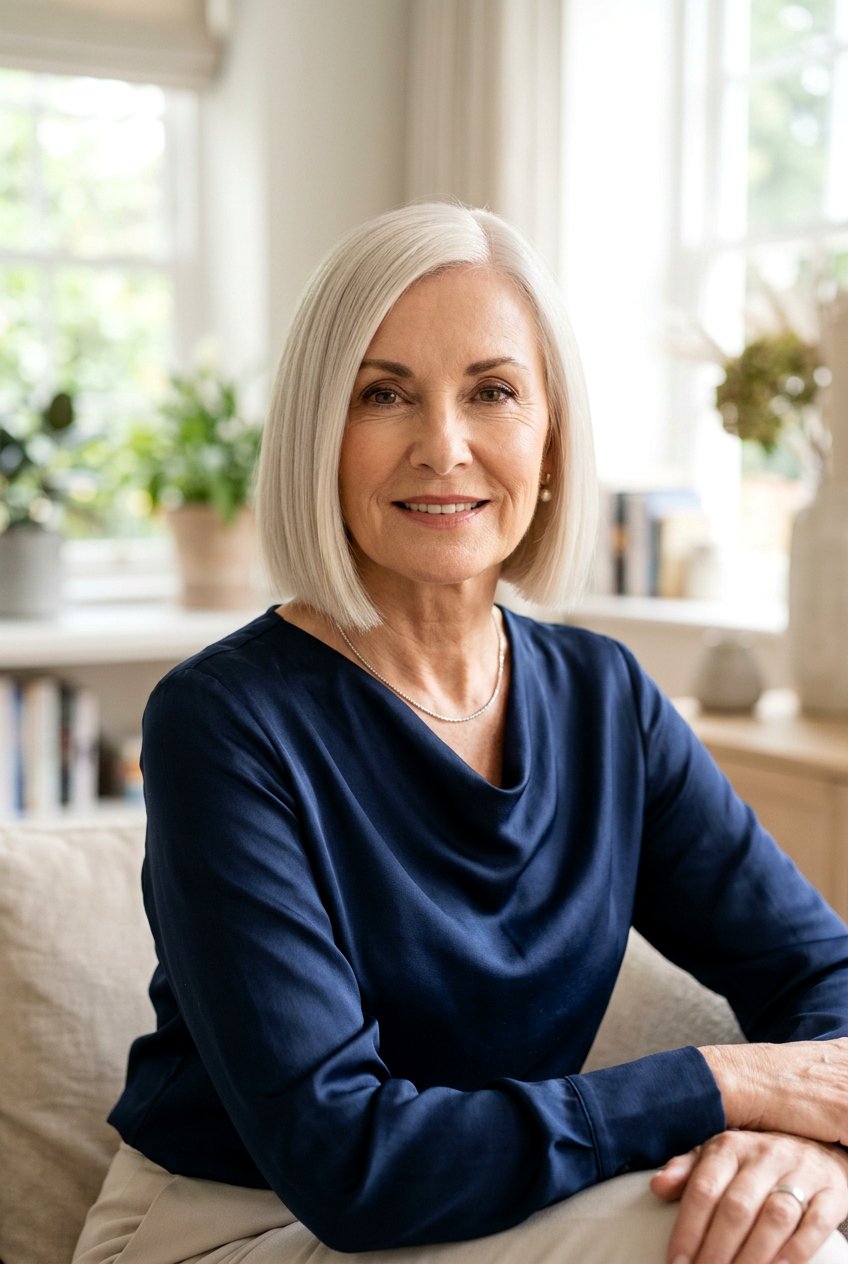 Blunt Chin Length Bob - 20 youthful hairstyles for women over 60 - 20 youthful hairstyles for women over 60