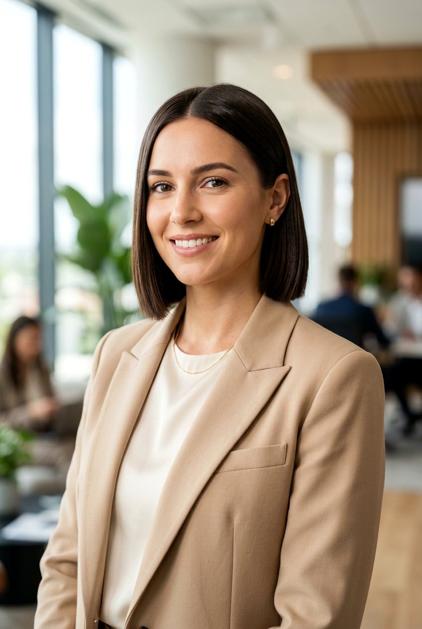 Blunt Chin Length Bob - 20 wash and wear haircut for moms - 20 wash and wear haircut for moms