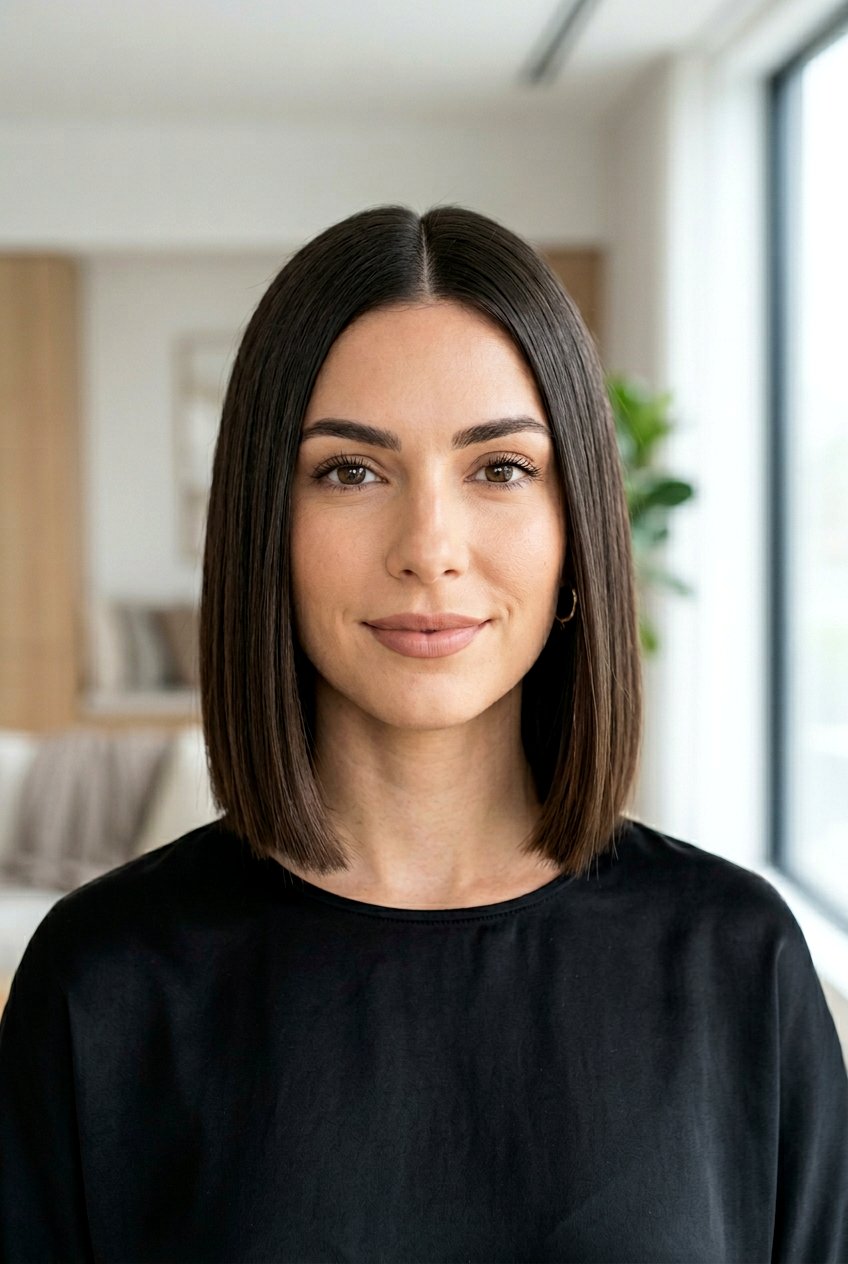 Blunt Chin Length Bob - 20 easy care short hairstyles - 20 easy care short hairstyles