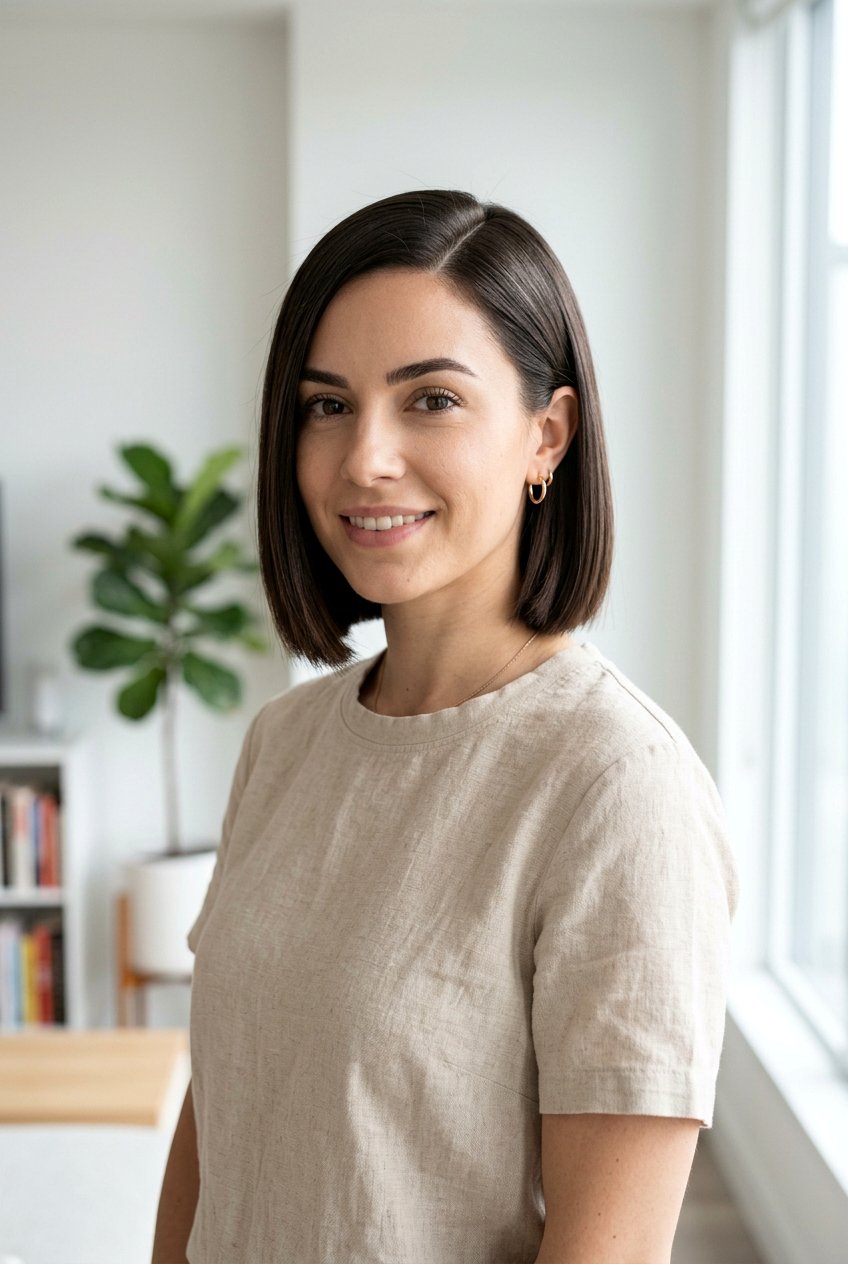 Blunt Chin Length Bob - 20 minimalist haircuts for women - 20 minimalist haircuts for women