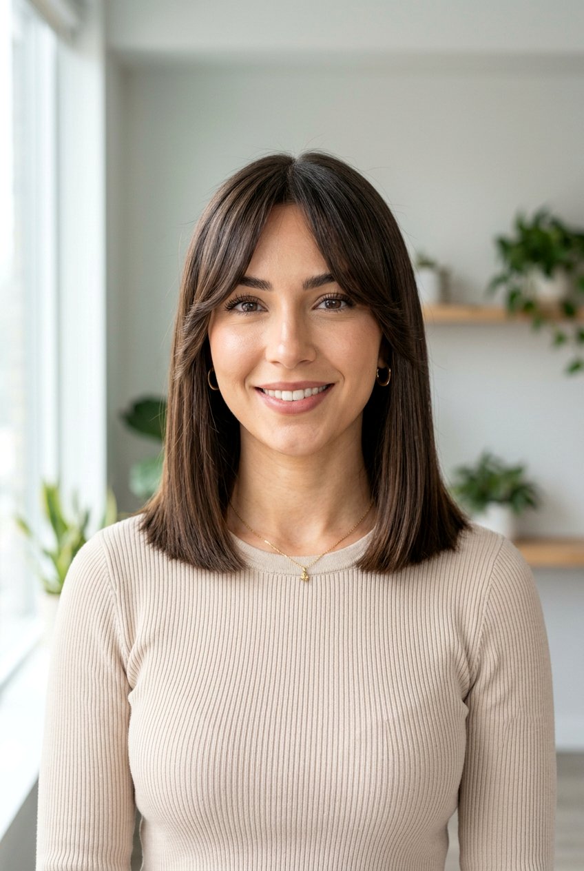 20 Beautiful Collarbone Haircut With Curtain Bangs Styles