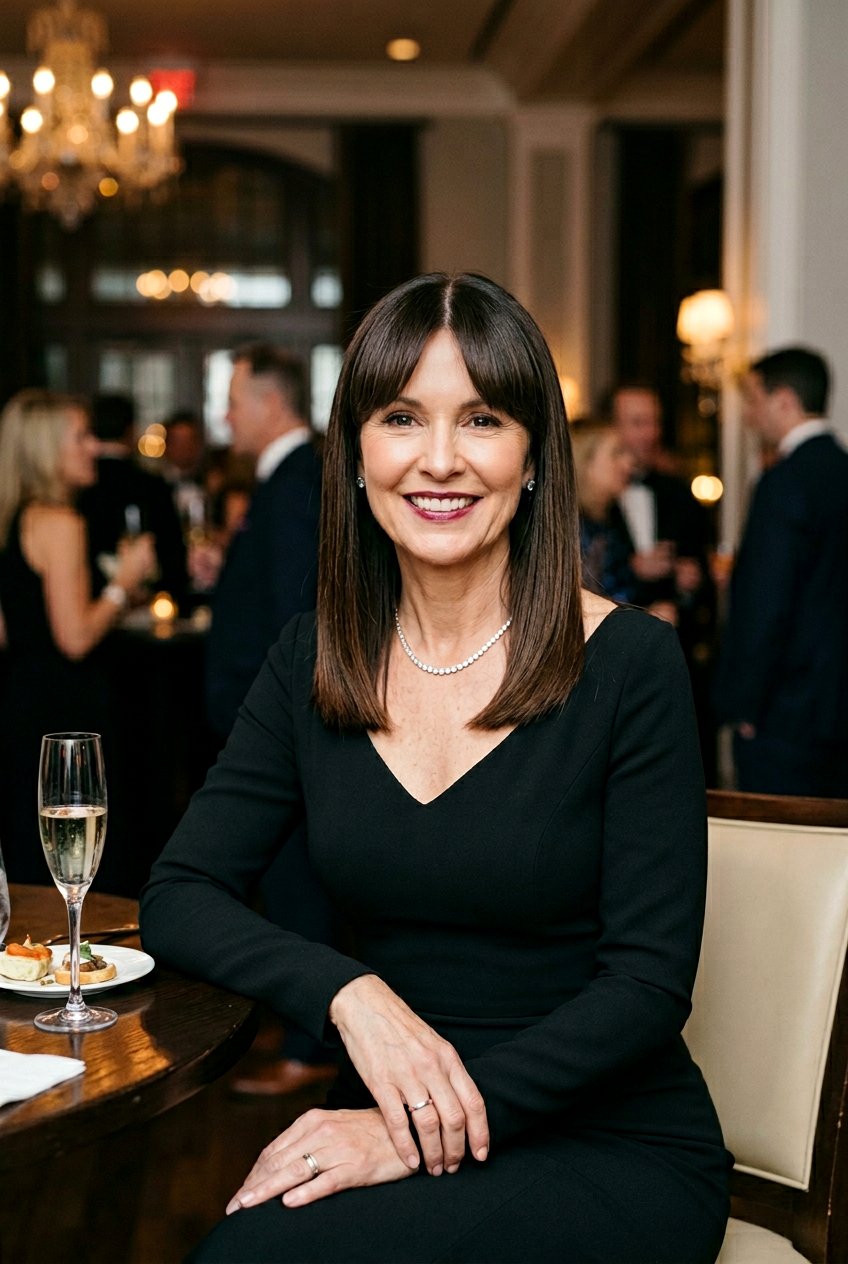 Blunt Curtain Bangs - 20 curtain bangs for women over 50 - 20 curtain bangs for women over 50